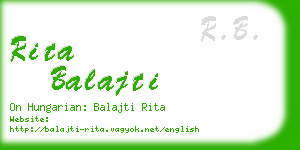 rita balajti business card